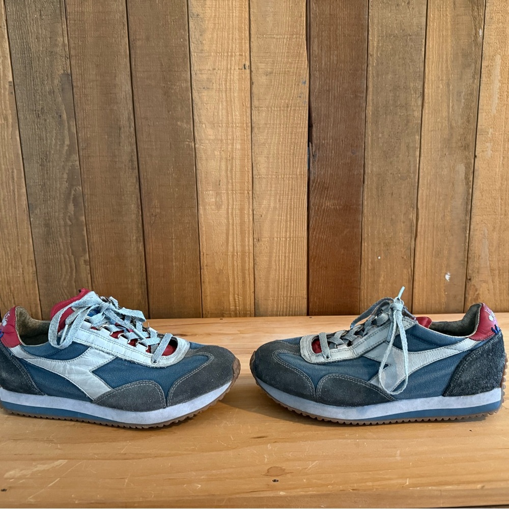 Diadora Blue and Gray Athletic Shoes